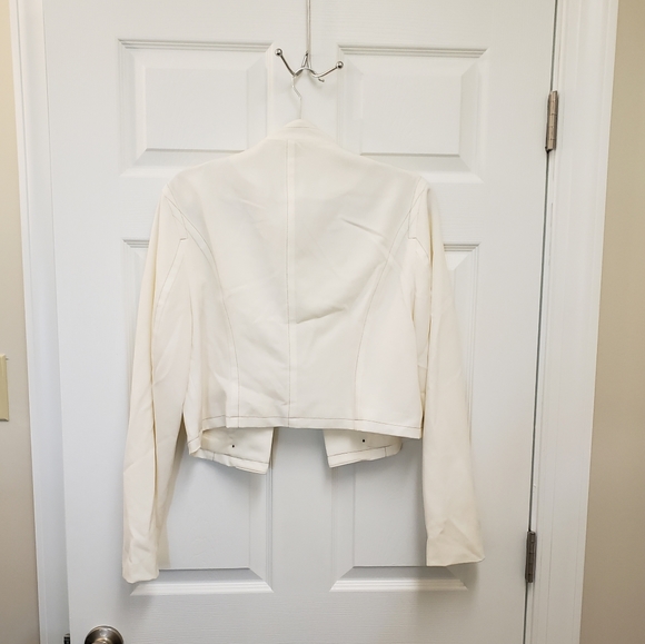 Kenzie, NWT, cropped military style cream color open jacket cardigan, 14 - Picture 12 of 16